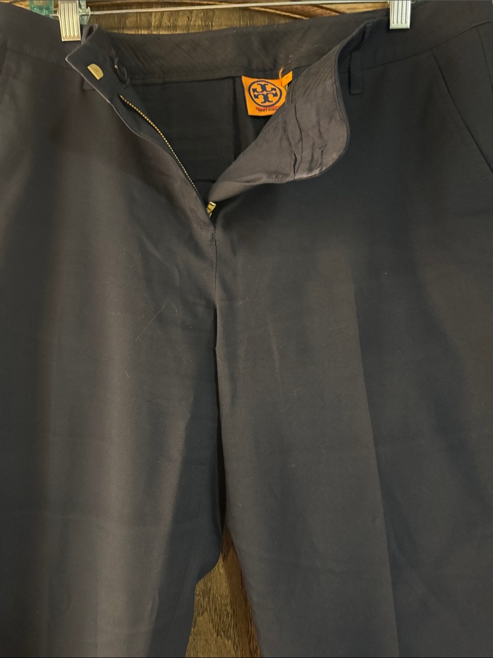 Tory Burch Black Flat-Front Pants